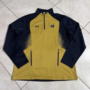Notre Dame Fighting Irish Pullover Mens XL Under Armour Gold 1/4 Zip College